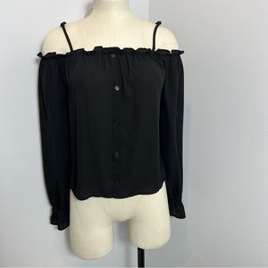 Rue 21 shoulderless black top S